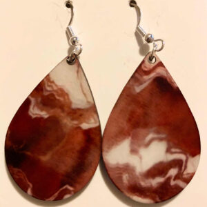 Ear Ring with brown stone marble design