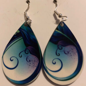 Ear Ring with blue feather design