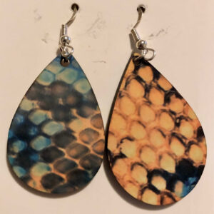 Ear Ring with multi-colored snake skin design